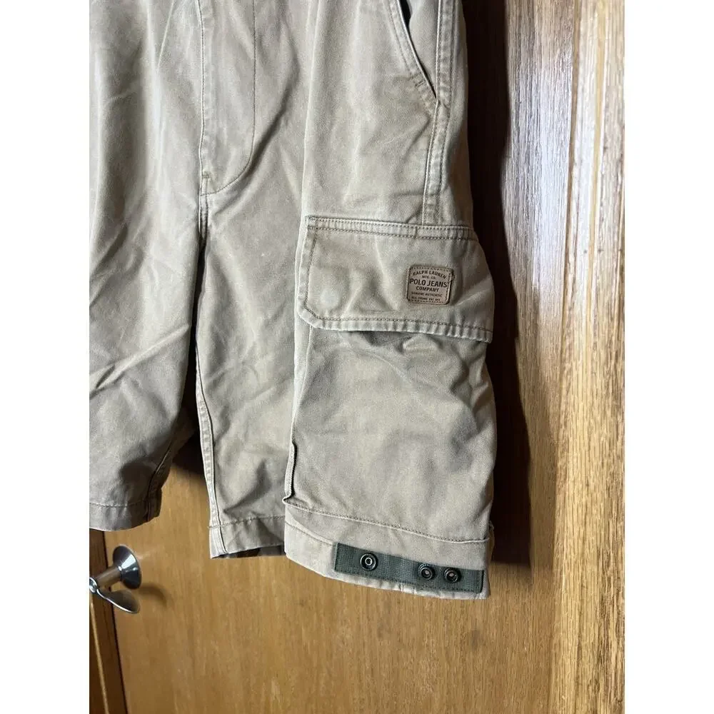 Polo Jeans Ralph Lauren Military Trousers Cargo Shorts 38 Khaki Vtg Y2K